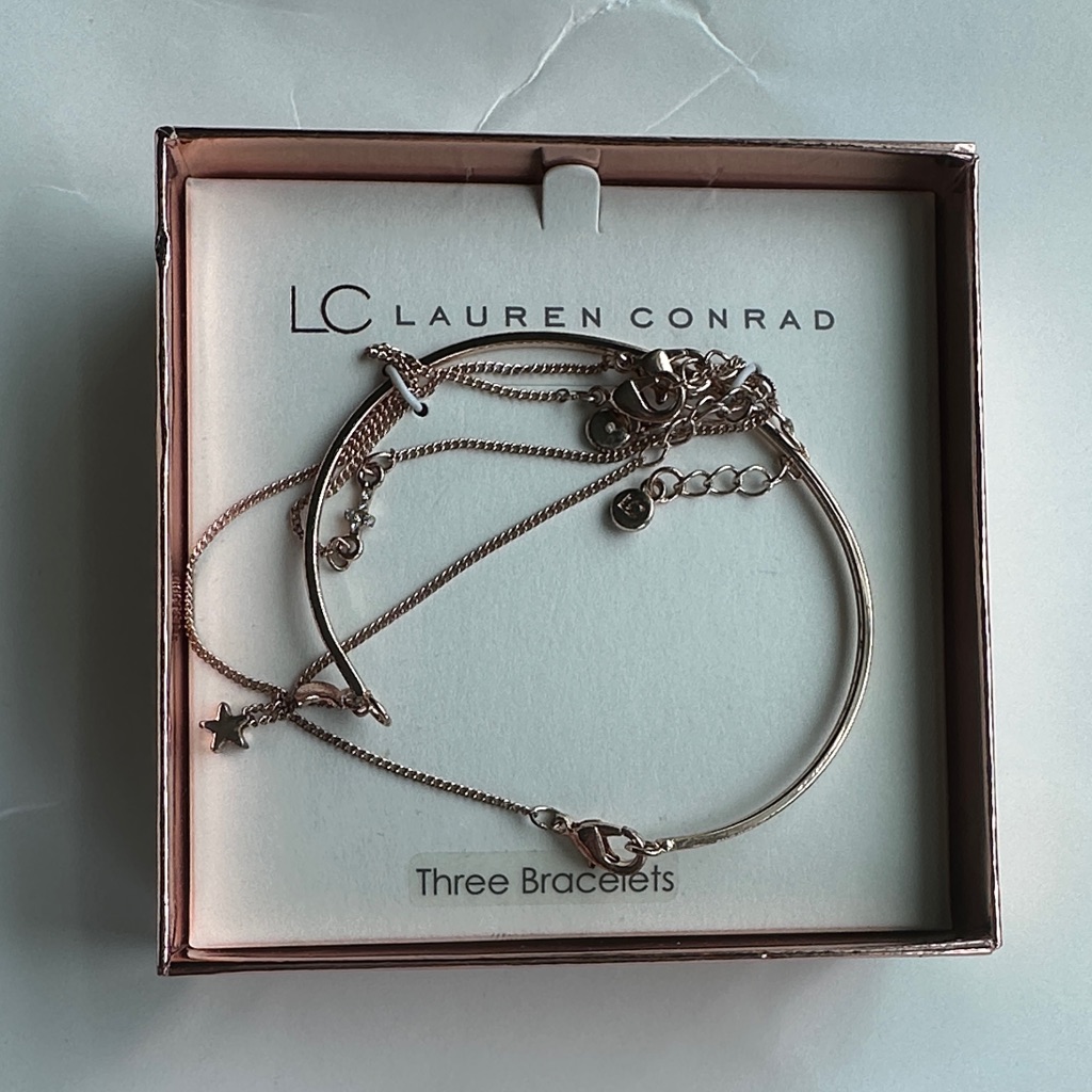 Lc Lauren Conrad Rose Gold Bracelet Trio